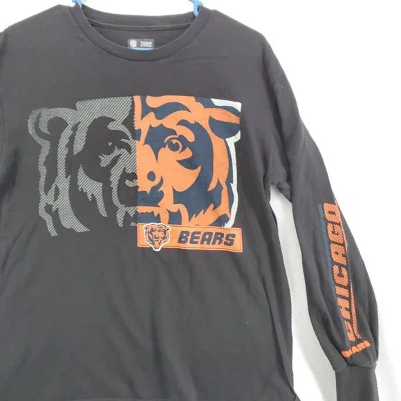 Chicago Bears Shirt Women's Long Sleeve NFL Team Apparel Black Medium - Picture 6 of 12